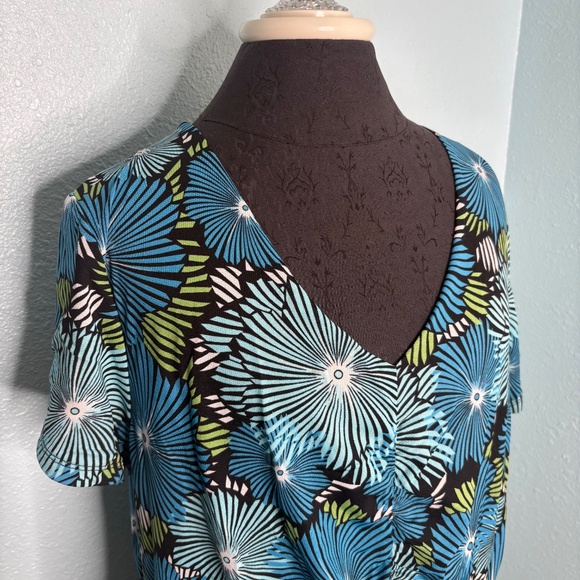 JM Collection Plus Size Mid Century Modern Blouse Shirt Top - Picture 4 of 10